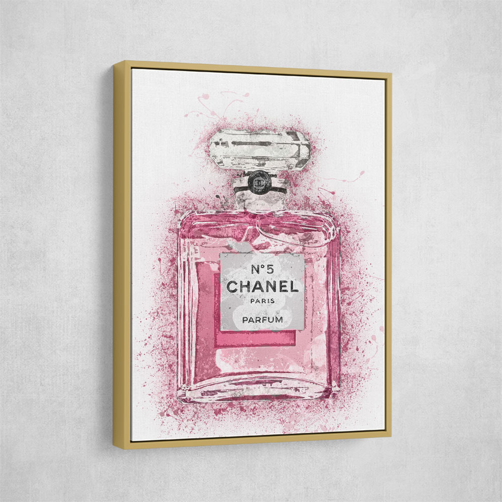 Chanel No 5 Pink Splatter Wall Art